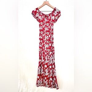 Kindred Red Floral Maxi Dress